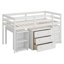 Lit mezzanine bas avec tablette, tiroirs et bureau portatif à roulettes-1198117976