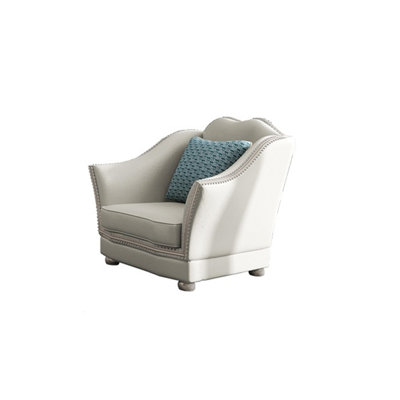 European Leather Light Luxury Chair Leather Armchair