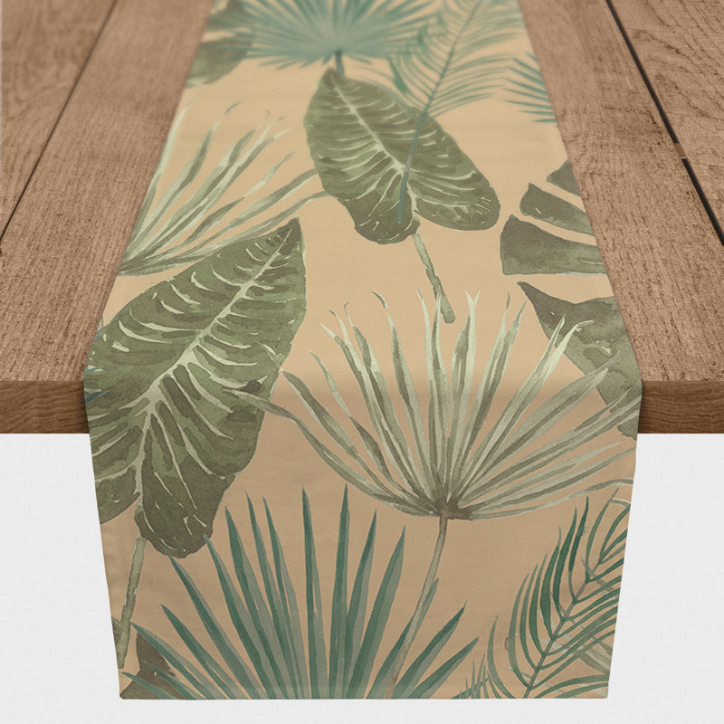 Chemin de table Floral, L 72 po x l 16 po, Beige