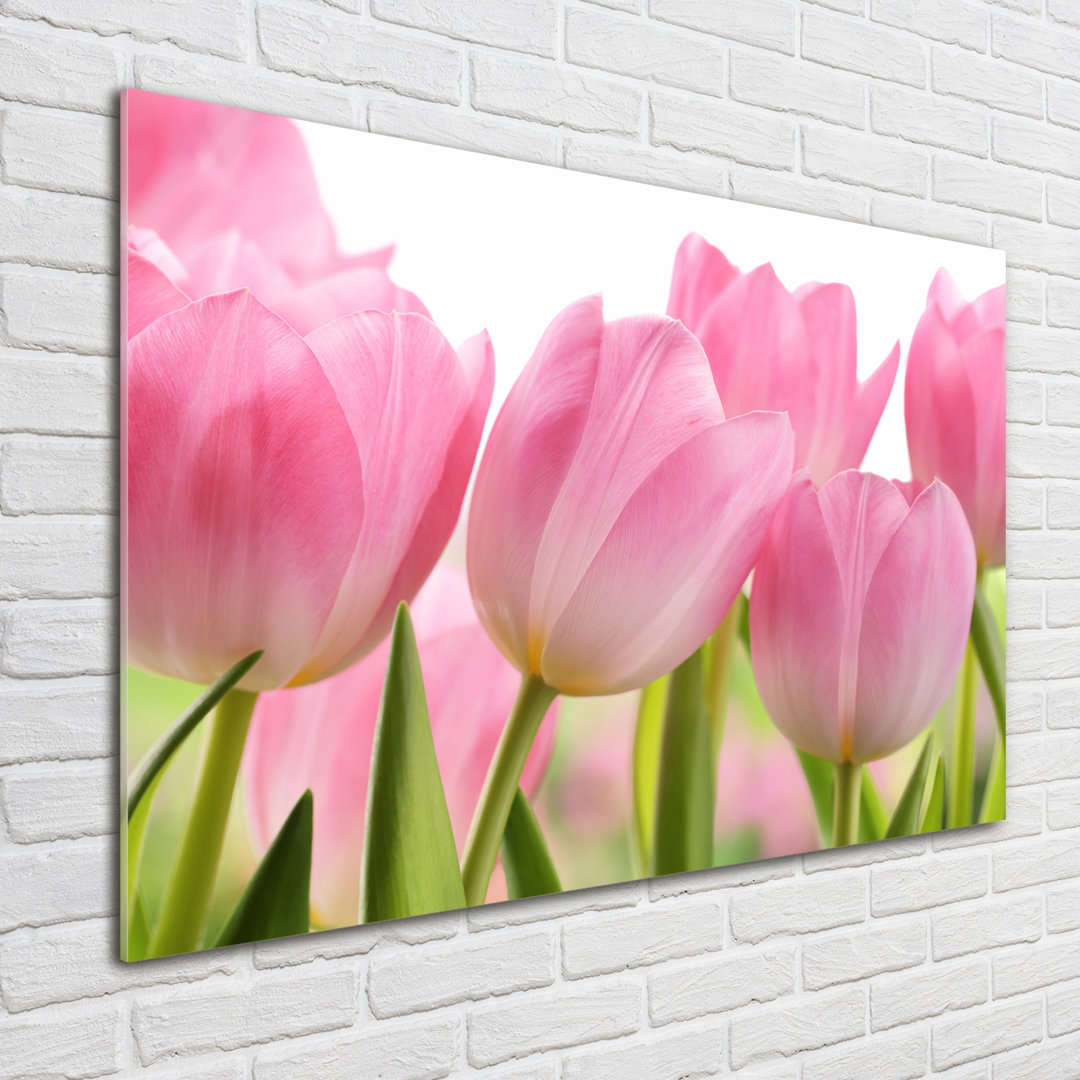 Glasbild Pink Tulips