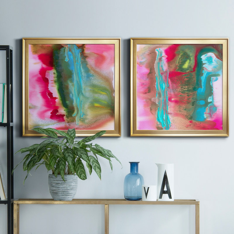 «Spring Wood I», reproduction de photo sur toile 2 pièces, H 17,5 po x l 35 po x P 1,5 po, Or