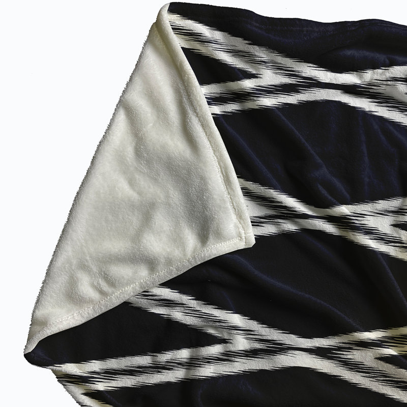 Rosalyn Plain Weave / Muslin Throw Blanket, Navy