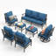 Ensemble de conversation de patio pour 9 personnes avec 2 fauteuils pivotants Akadian-1405231000-1405231007