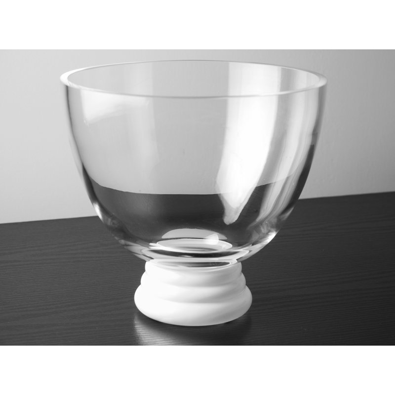 Bol décoratif en verre à pied Deyoung, H 8,5 po x l 9,4 po x P 9,4 po