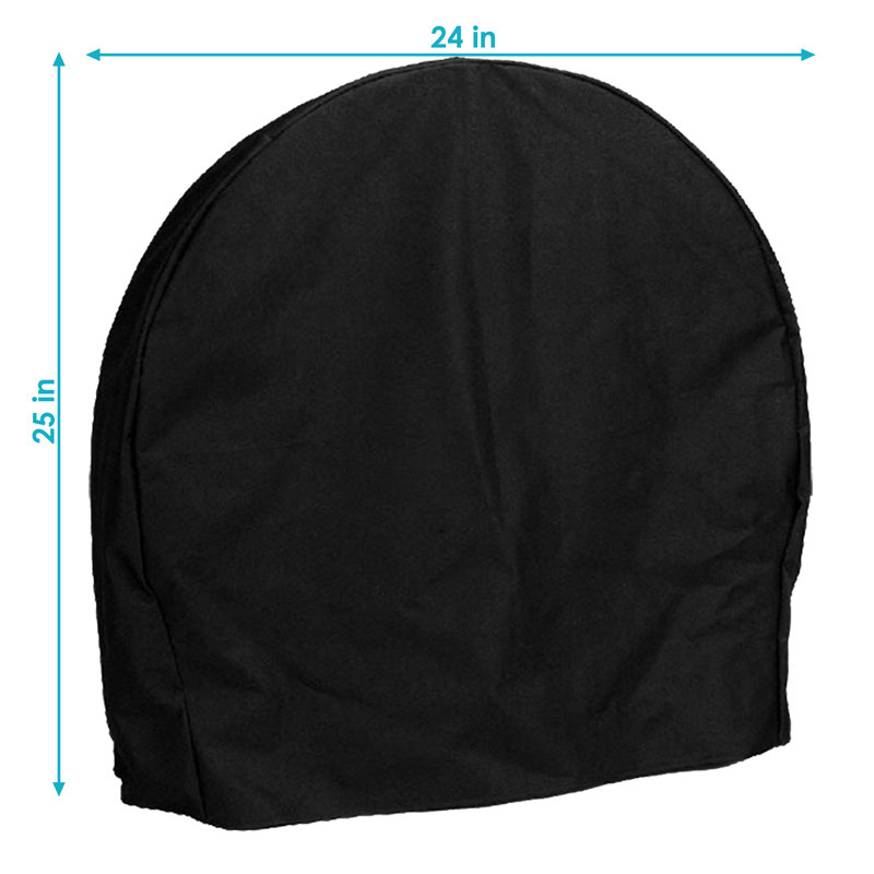 Couvre-panier à bûches en bois de chauffage Hamm noir avec support en PVC - 24 po, H 25 po x l 24 po x P 12 po