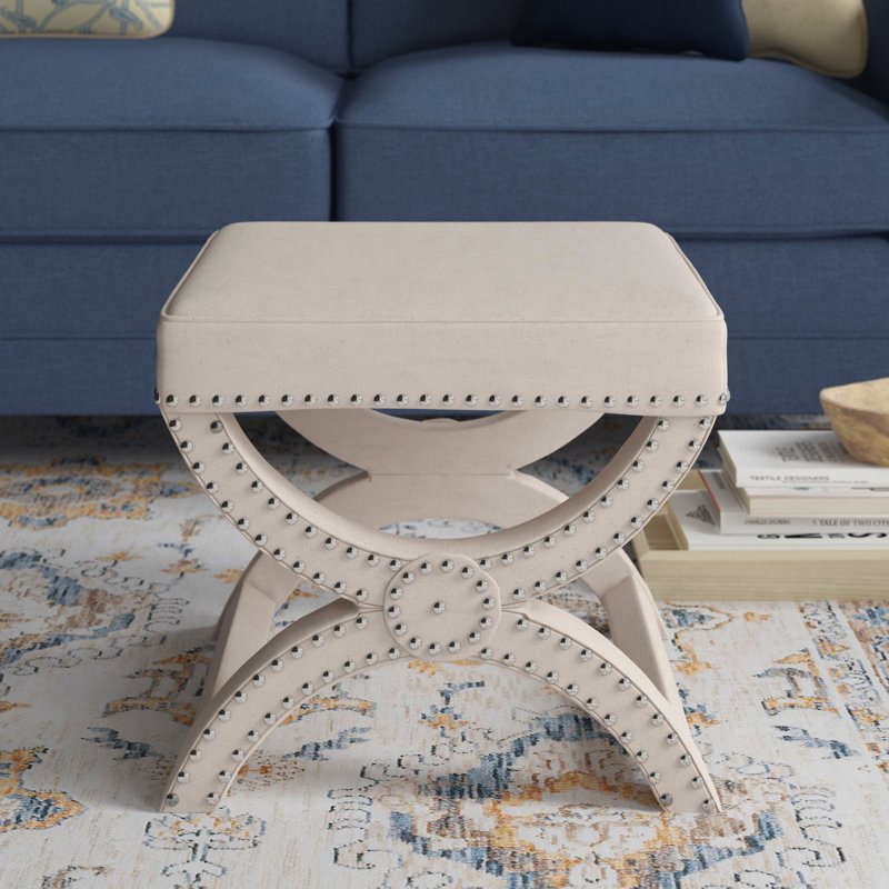 Repose-pieds standard carré de 21,3 po Miamisburg, Lin beige