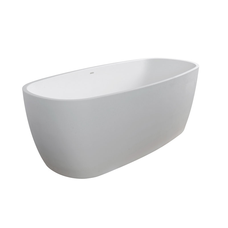 Lunar 66'' x 32'' Freestanding Soaking Solid Surface Bathtub