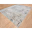 13 po x 9 po x 18 po x 1 po gris, soie avec laine texturée nouée à la main, conception moderne à médaillon effacé d'inspiration persane transitionnelle, très grand tapis oriental Sh64448