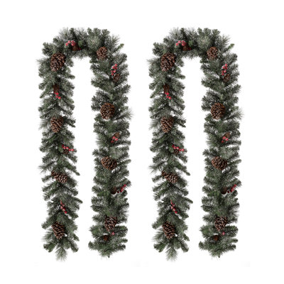 Soperton 9" Frosted Pre-Lit Christmas Garland