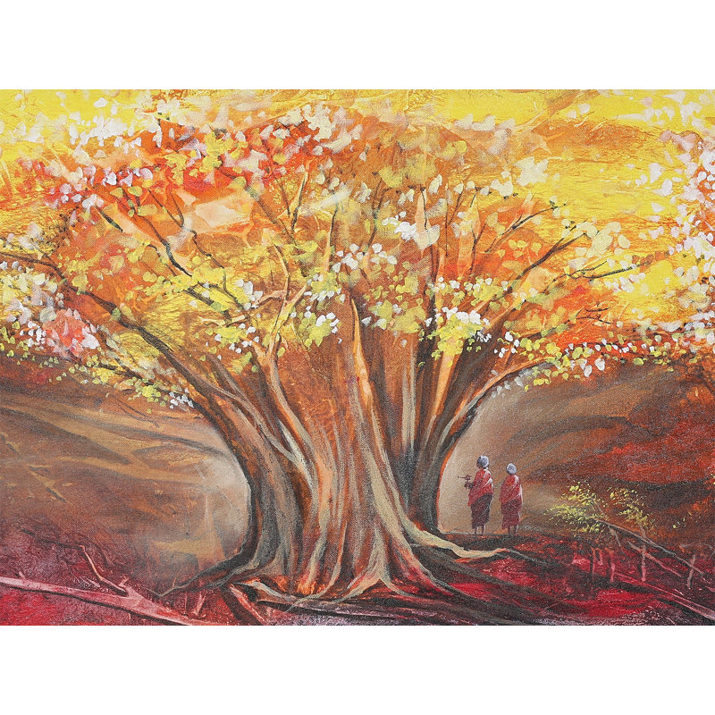 Mystical Golden Tree | Oil On Canvas | With Frame