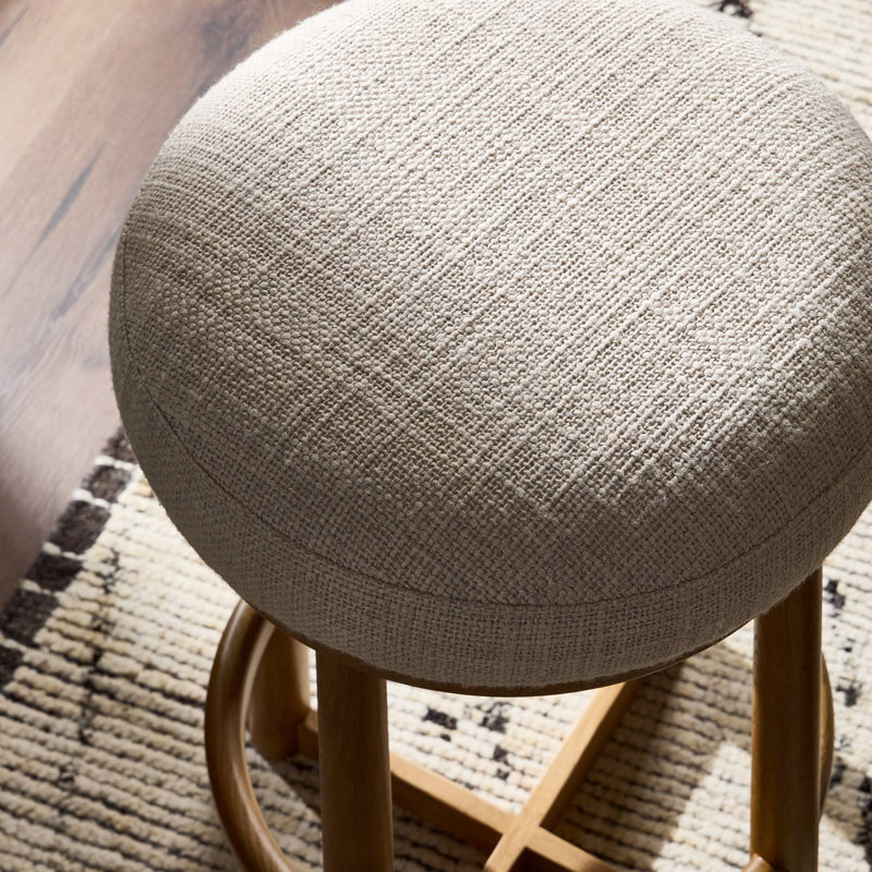 STARIA Swivel Upholstered Bar Stool with Solid Wood Frame