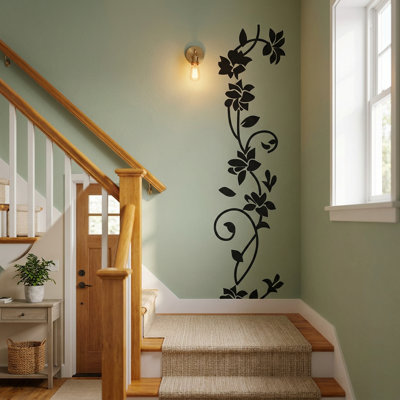 Adhésif décoratif en vinyle avec motif de fleurs en rotin picniva