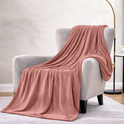 Reversible Mink Faux Fur Flannel Fleece Blanket – -Soft Plush Throw