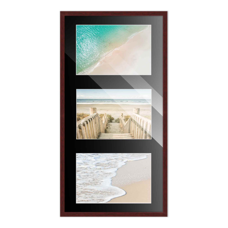 Cadre en bois Lymari, 5 po x 7 po, 8,5 po x 17 po, Brun foncé / noir