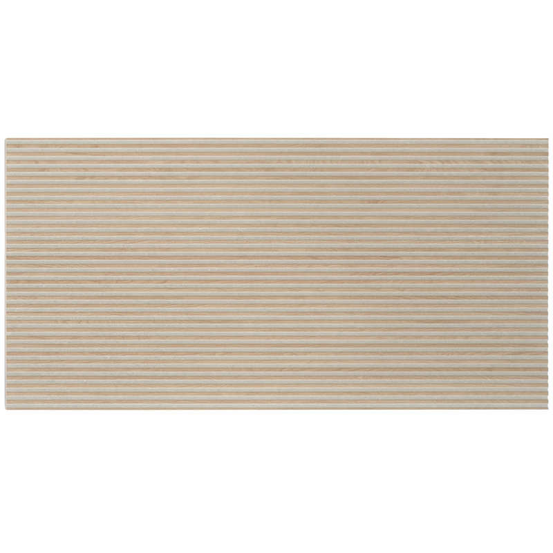 Carreau de mur cannelé en bois et céramique 24 x 48 (15,5 pieds carrés / caisse) Bois - paquet de 2, Gris