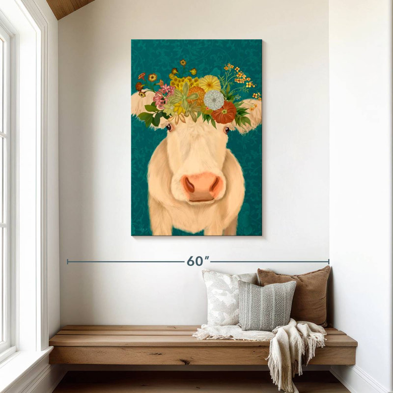 Vache Brampt crème bohémien I, H 45 po x l 30 po