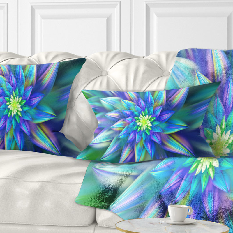 Coussin lombaire floral à fleurs fractales, Léger