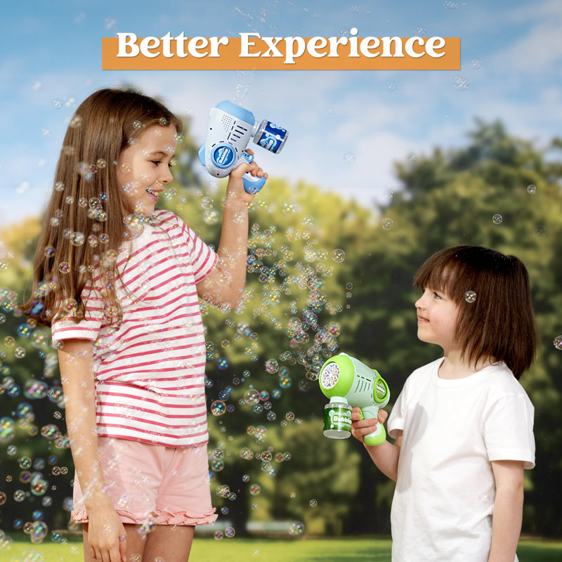 2Packs Bubble Guns with 4 Bottles Solution