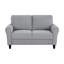 Causeuse moderne en tissu texturé avec accoudoirs arrondis et coussins attachés 1 pièce Modern-674730821