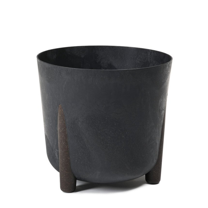 Telisha Pot Planter, 29.4cm H x 34cm W x 34cm D, Black