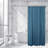 Solid Colours Extra Long Shower Curtain Polyester with Matching Hooks-70040622