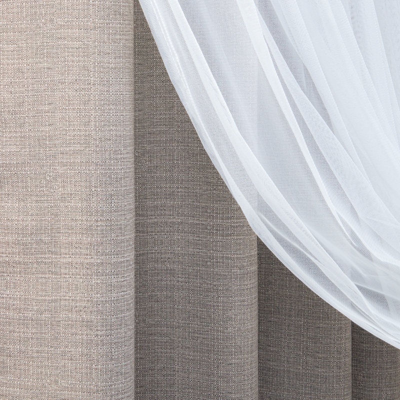 Basketweave Curtain, Brown, 52" W x 96" L