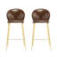 Indoor Upholstered Bar Stools With Metal Frame, Set Of 2