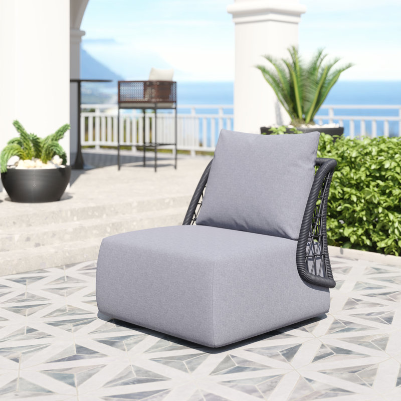 Chaise de patio avec coussins Lessing