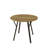 35.43 Inch Round Dining Table, Small Circle Kitchen Table With Metal Black Legs For 2-4 People,Modern Dining Room Table, Brown (Only Table)