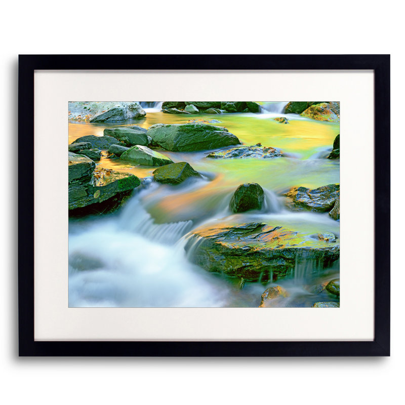 Autumn Colors Reflecting In Bash Bish Falls by Bruce Heinemann, Black Framed Paper, 16" H x 20" W