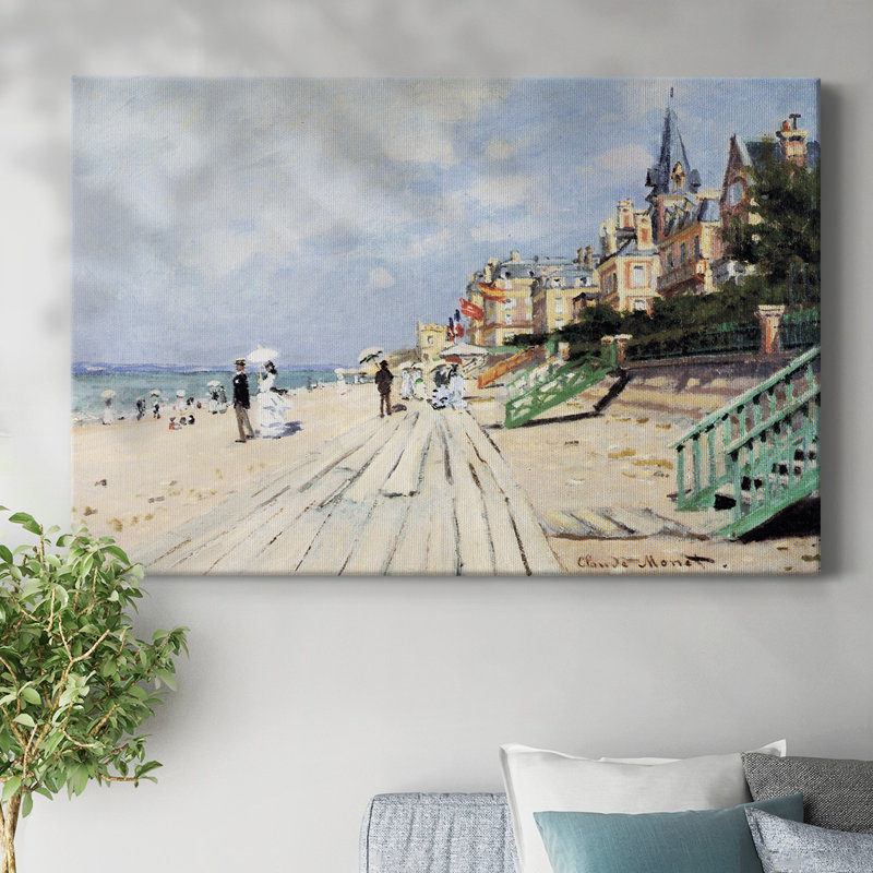 «Beach at trouville» par Monet-Gallery, toile tendue, H 12 po x l 18 po