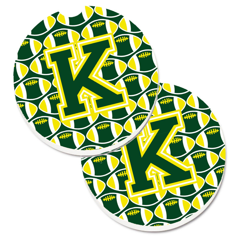 Sous-verre de football, K, Vert / Jaune