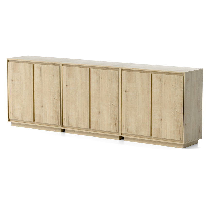 Buffet d'appoint avec tablettes réglables, Chêne clair, 3