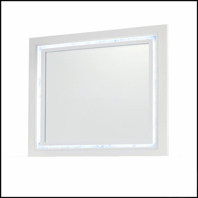 SKYE LED-Lit Large Scale Mirror With Durable Rubberwood Frame, Perfect For Enhancing Light And Space In Any Room