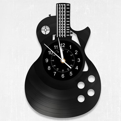 Black Guitar Music Wall Clock Instrument Art