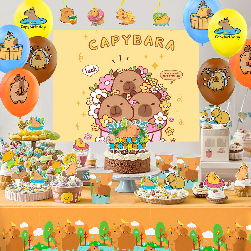 Articles de fête Capybara, décorations et ensembles de vaisselle Capybara