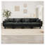 Canapé de salon moderne en tissu 4 places avec accoudoirs en forme de coquillage - gris foncé