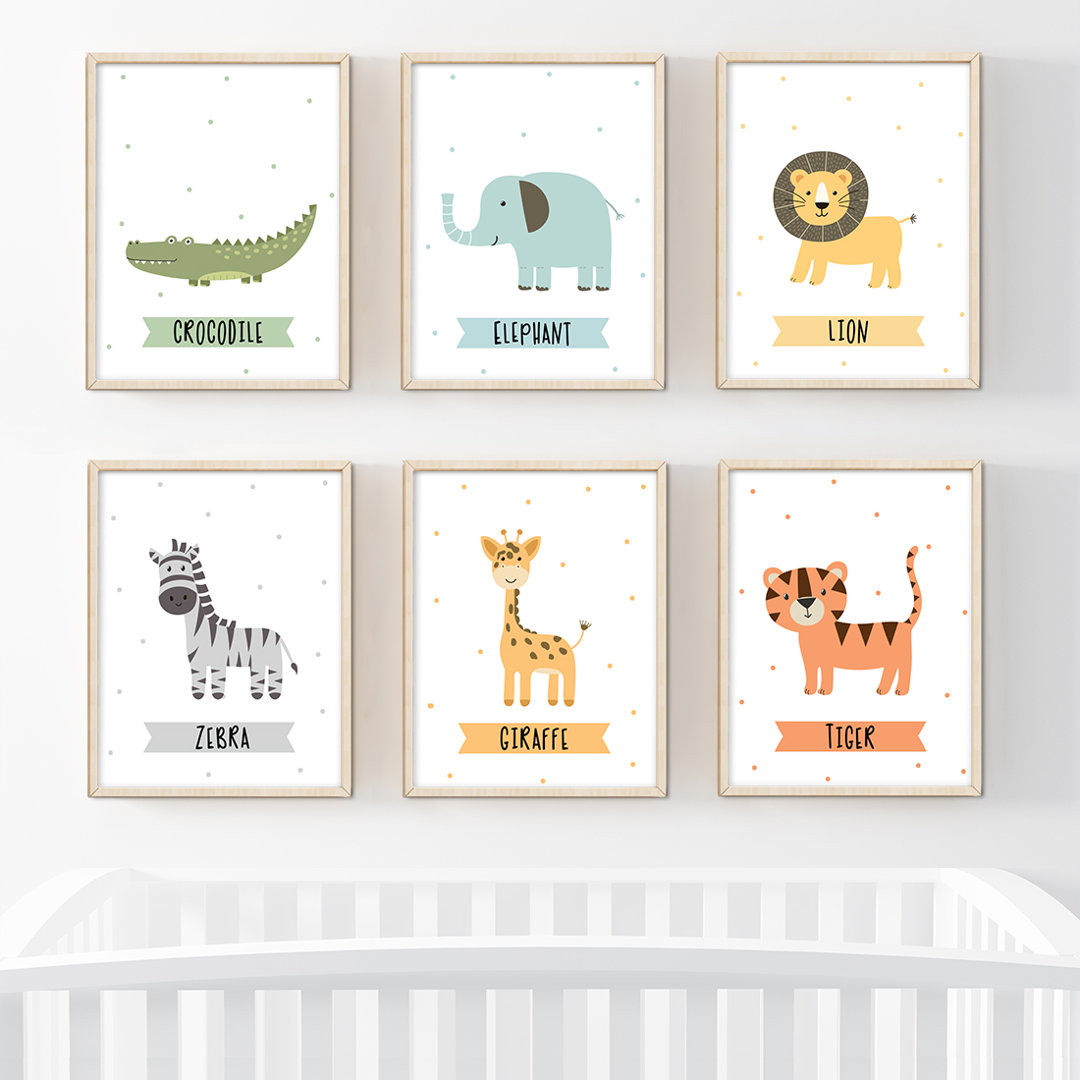 Delran Animals 6 - Piece Paper Print Harriet Bee