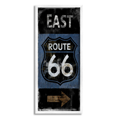 Route 66, autoroute bleue, directionnelle par Luke Wilson - Art textuel