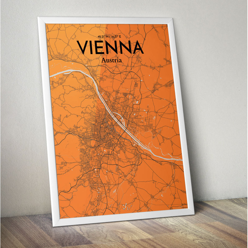 Vienna City Map - No Frame Print, 43.2cm H x 27.9cm W x 0.13cm D