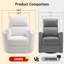 Fauteuil inclinable électrique berçant / 4 points de massage / USB et charge de type C, 2 coussins-715157527