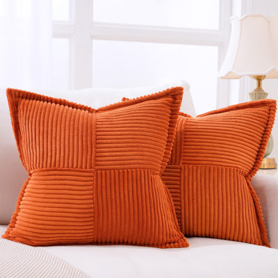 Housse de coussin carré en velours côtelé
