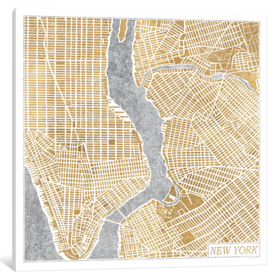 " Gilded New York Map " by Laura Marshall