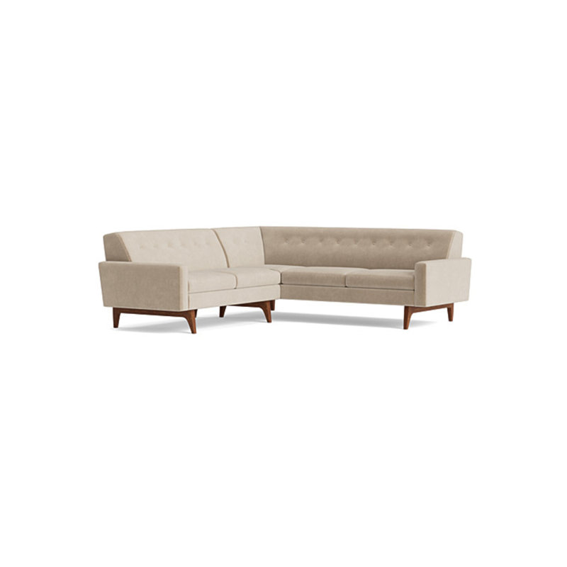 Tyler Sectional, Right Hand Facing, Velvet - Beige