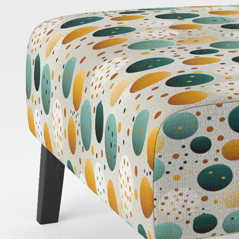 Motif artistique à pois fantaisiste - Chaise d'appoint et fauteuil rembourrés Modern_C, Doré / Sarcelle