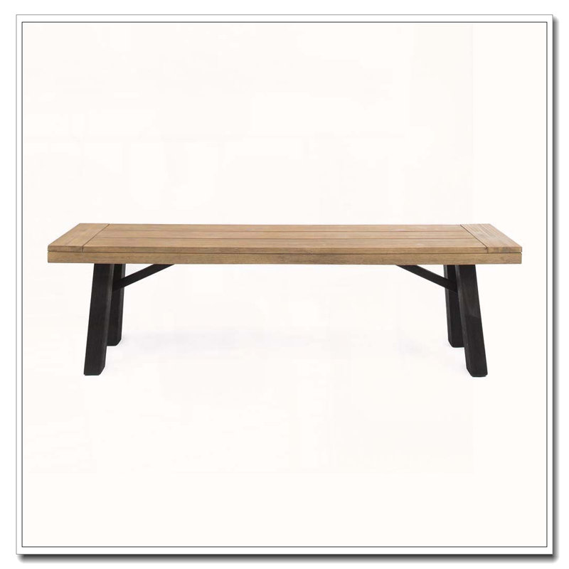 Banc d'extérieur avec panneau à lattes et structure en bois d'acacia