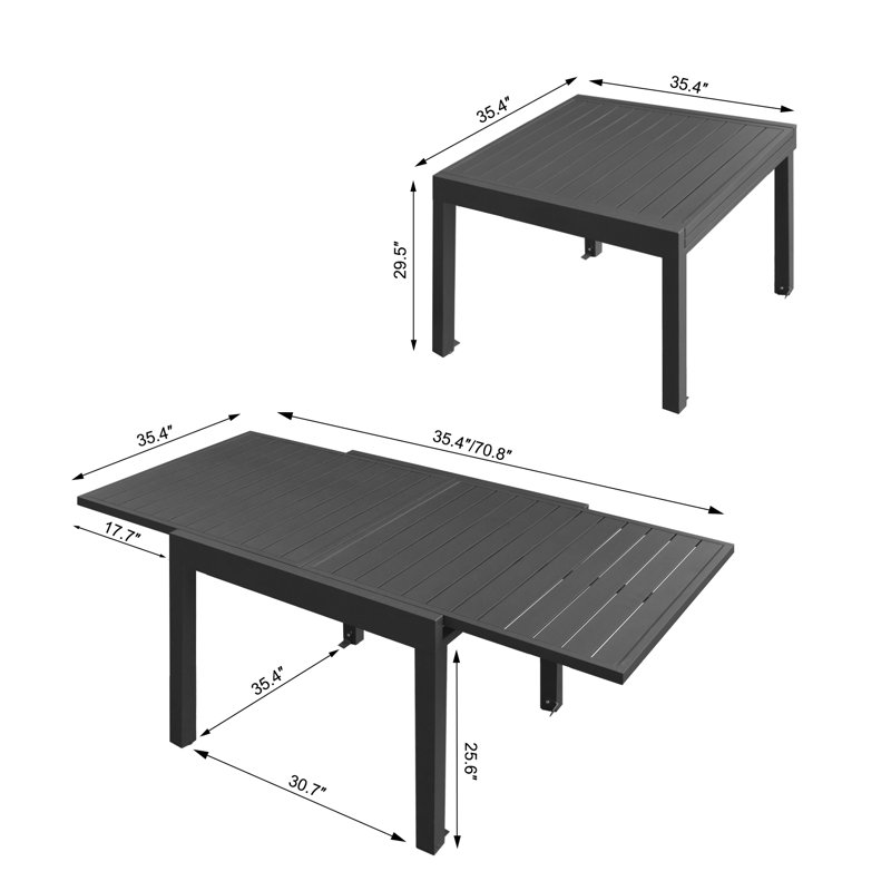 Londonshire Rectangular Metal Outdoor , 70.8'' in. W 35.4'' in. D, Dark Brown