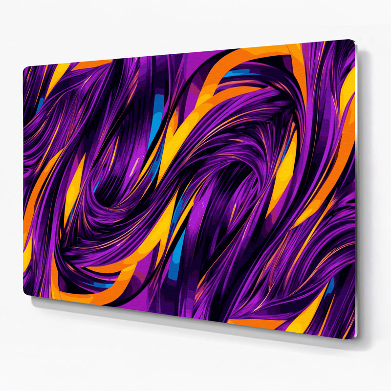 Art mural Op mauve en métal 50, H 11 po x l 14 po