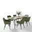 Chaises de salle à manger rembourrées modernes avec accoudoirs, chaises de salle à manger en tissu avec siège rembourré et pieds en métal-331552179