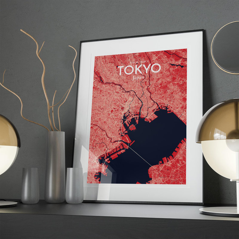 Tokyo City Map In Nautical - No Frame Print, 27.6cm H x 19.7cm W x 0.05cm D